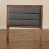 Baxton Studio Dexter Modern Dark Grey Fabric Upholstered and Walnut Brown Finished Wood Headboard-Twin 191-11534-ZORO